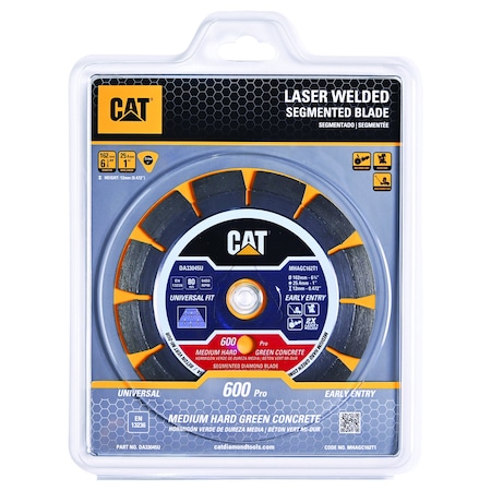 Caterpillar 600 Pro Early Entry Medium/Hard Aggregate Silent Green Concrete Diamond Blade 6 3/8-In - 162mm Red DA33045U